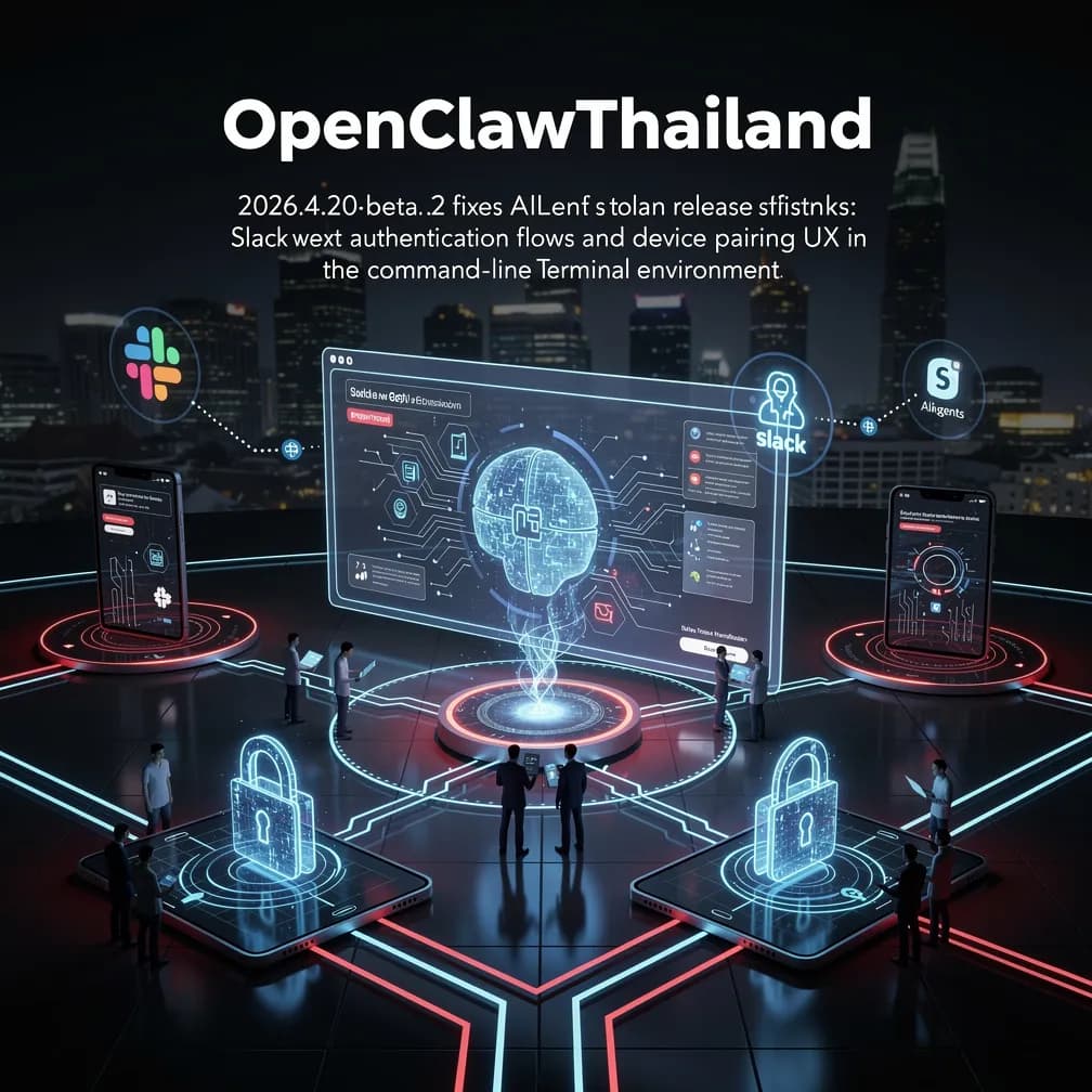OpenClaw 2026.4.20-beta.2: ซ่อมปัญหา Slack SecretRef และ UI การจับคู่อุปกรณ์